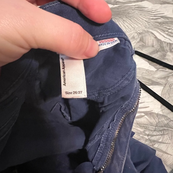 American Apparel Blue Four-Way Stretch Twill Pants with Ankle Zips 26/27 - Picture 4 of 7